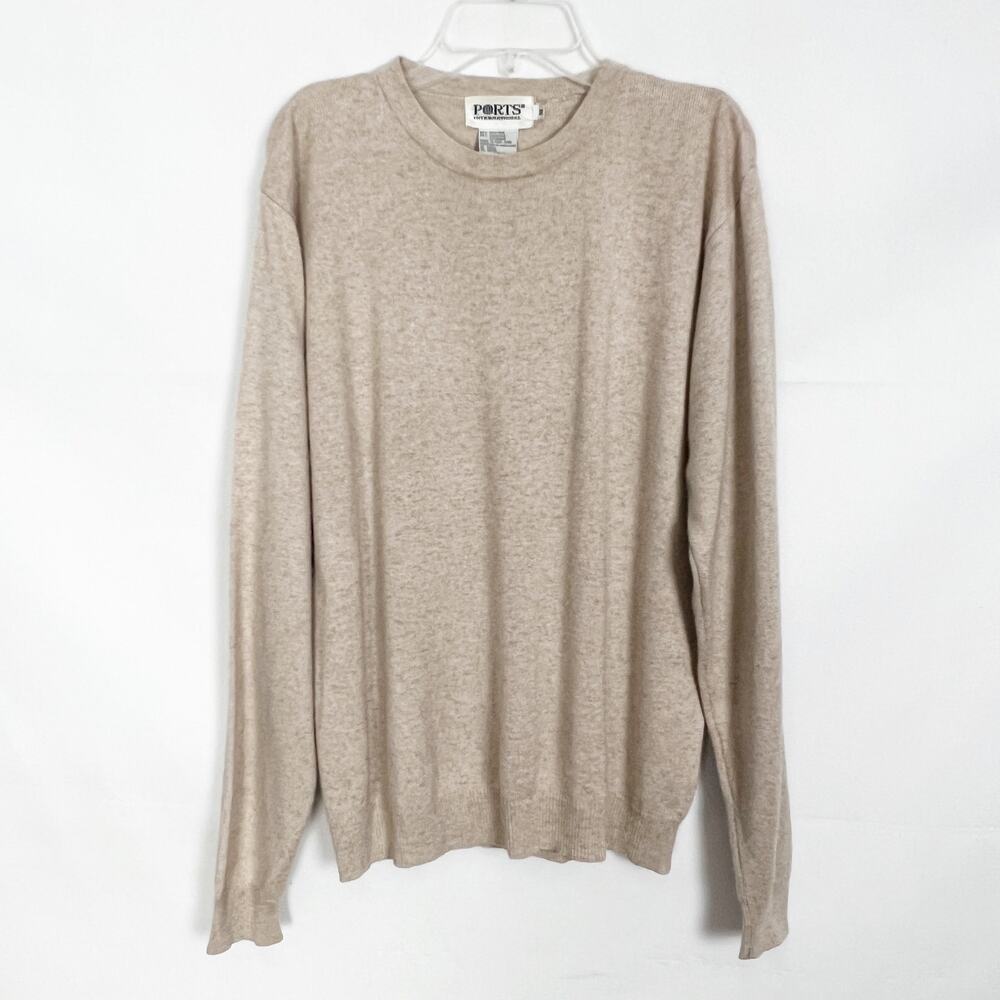 PORTS International Vintage Silk Cashmere Cream Sweater Size Medium